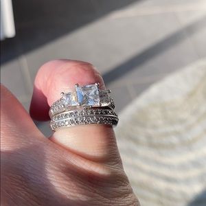 CZ Sterling Silver Wedding Set